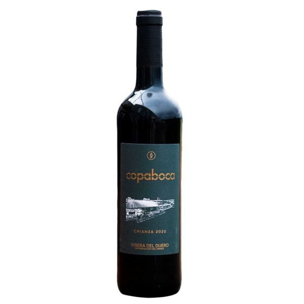 Bottle of Copaboca Crianza Ribera 2020, a red wine from Ribera del Duero made from 100% Tempranillo grapes.