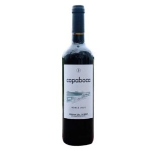 Bottle of Copaboca Roble 2021, a Spanish oak-aged red wine.