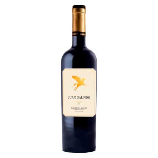Bottle of Juan Galindo Reserva, a premium aged red wine from Ribera del Duero