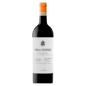 Bottle of Flor de Taverners, an organic Monastrell red wine from Valencia.