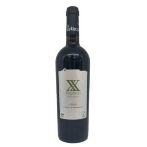 Bottle of Viginti Petit Verdot, a Spanish red wine from Tierra de Castilla.